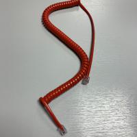 Emergency Curly Handset Cord Red